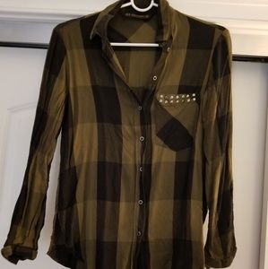 Zara Checked Button Up Sz XS